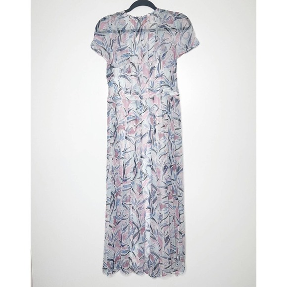 NWT Club Monaco Birds of Paradise Maxi Wrap Dress Sheer Top Dress Women's Sz 00 - Picture 3 of 11